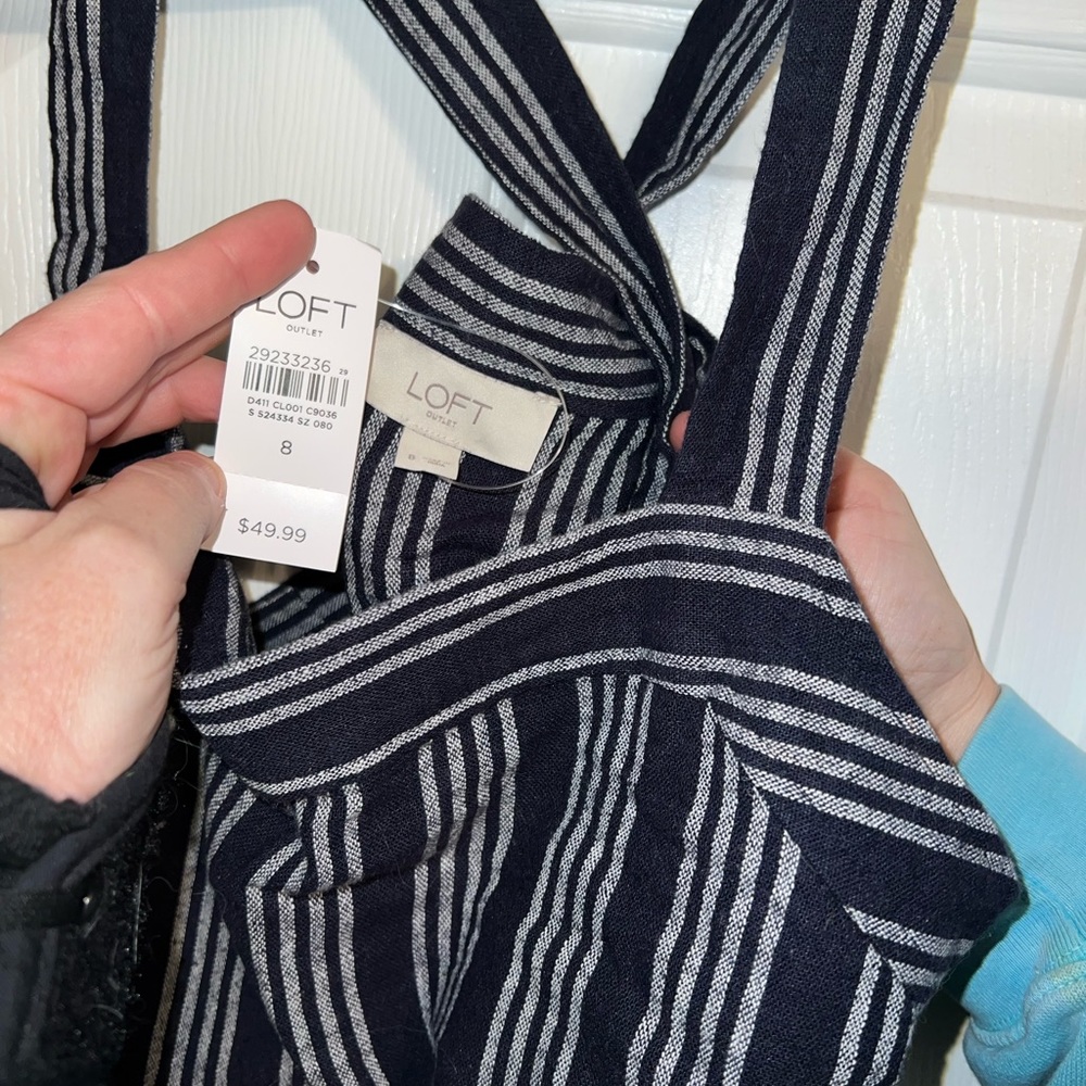 loft navy cross back tank
